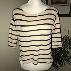 Chris & Carol Stripe 3/4 Sleeve Top M